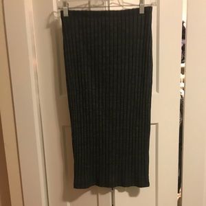BP Slate Gray Knit Pencil Midi Skirt - Size Small